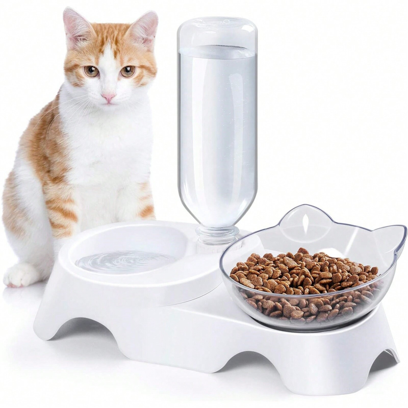 Royal Canin Food Medium - وعاء مزدوج للكلاب والقطط مع زجاجة